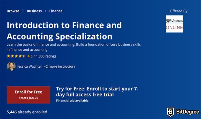 online accounting courses: introduction to finance and accounting specialization